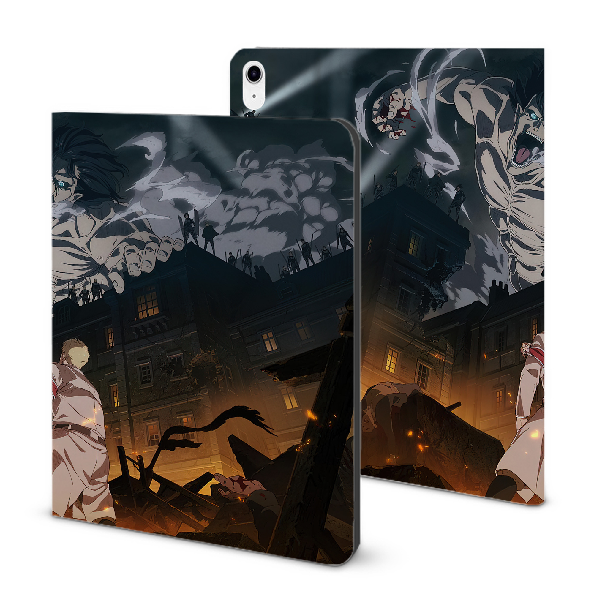 （画像用） 進撃の巨人 Attack on Titan IPad ケース ブック型 PUレザー TPU 耐衝撃 軽量 薄型 ペン収納なし 全面保護 IPad 各モデル対応